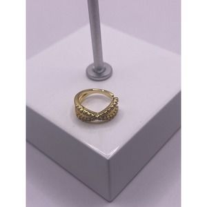 Gorgeous gold plated X Crosssterling silver ear clip earring